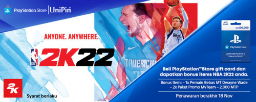 Beli PlayStation Store Cash Cards dan Dapatkan Bonus Items NBA2K22!